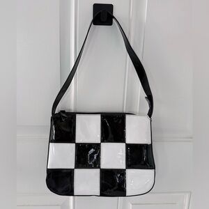 Black and White Checkered Shoulder Bag